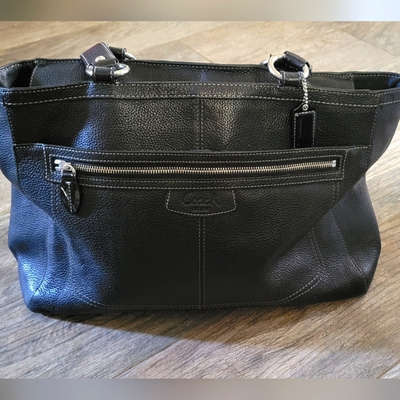 Coach Handbags - Coach Black Leather Tote Bag
